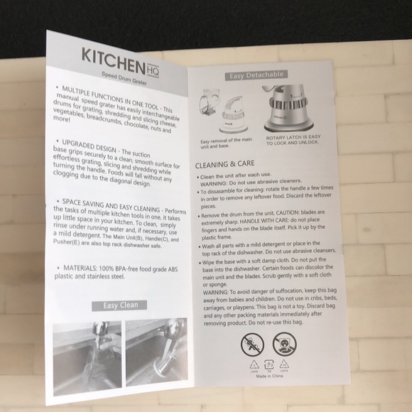 Speed grater & slicer accessories. Never used. Just opened for photos. Blue! - Picture 6 of 7